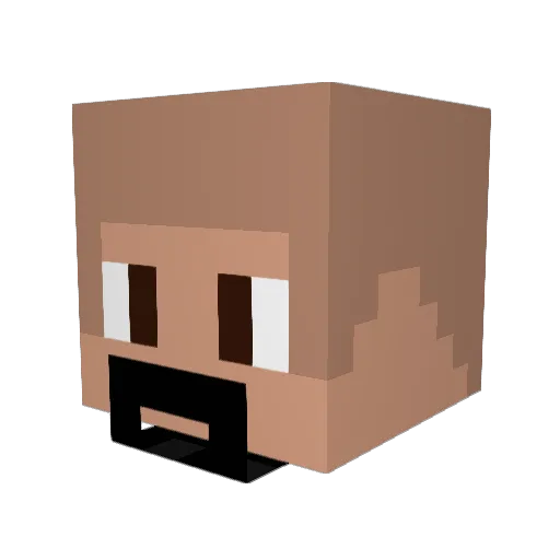 Nersna Minecraft avatar head, 3D render