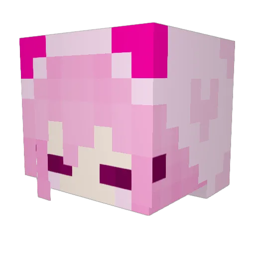 Neruru_ Minecraft avatar head, 3D render
