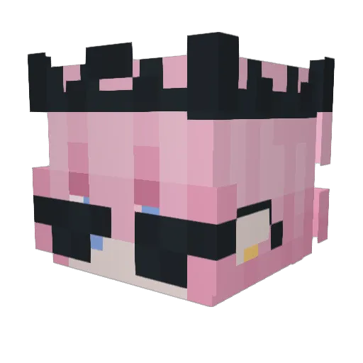 Nervers_ Minecraft avatar head, 3D render