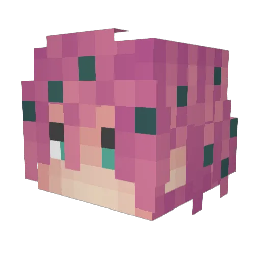 NervyBean Minecraft avatar head, 3D render