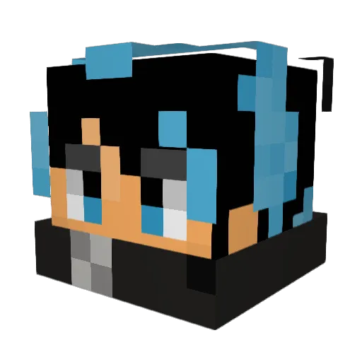 Nescafe_yu Minecraft avatar head, 3D render