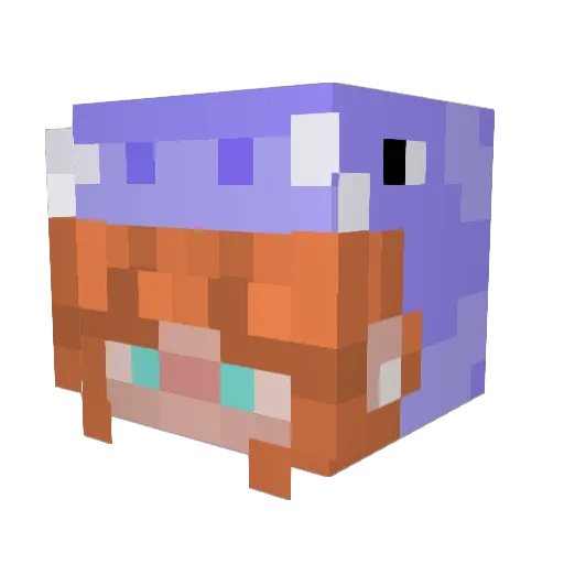 Neska_x Minecraft avatar head, 3D render