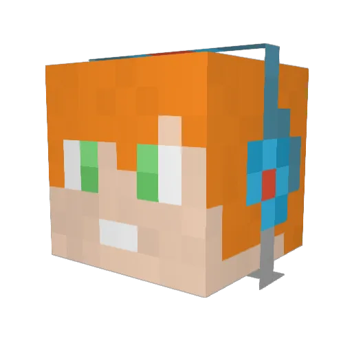 NespressoShot Minecraft avatar head, 3D render