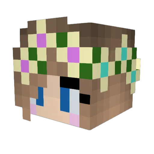 Nessavanessa Minecraft avatar head, 3D render