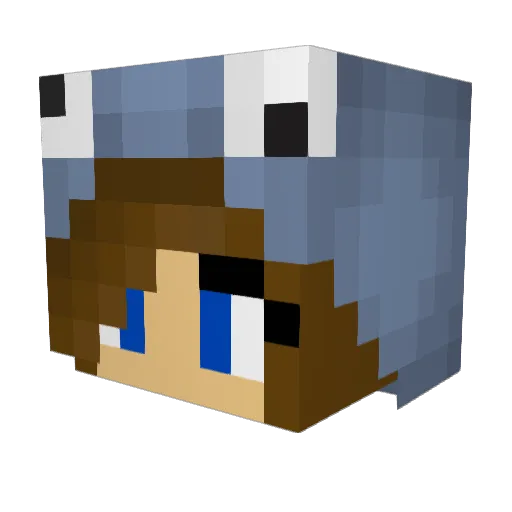 Nesssii Minecraft avatar head, 3D render