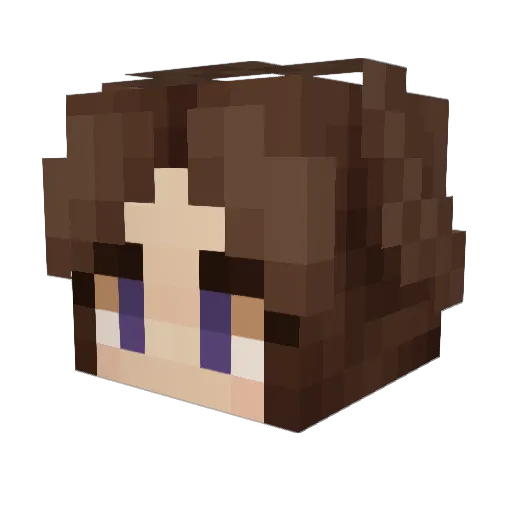 Nesume Minecraft avatar head, 3D render