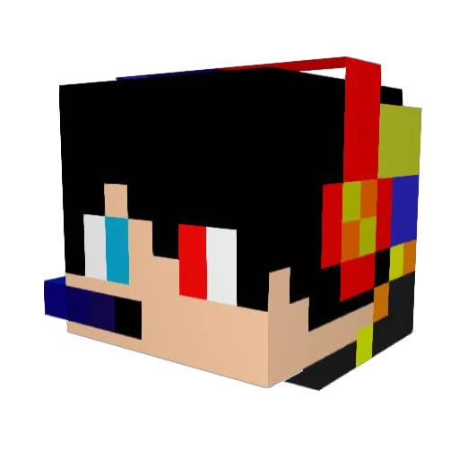 NetTzH Minecraft avatar head, 3D render