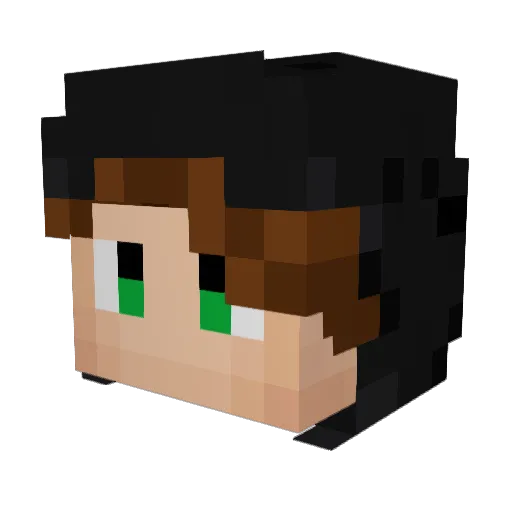 Netari Minecraft avatar head, 3D render