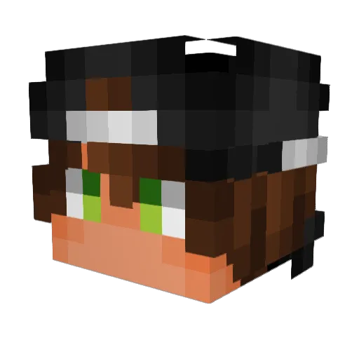 NetflixLi Minecraft avatar head, 3D render