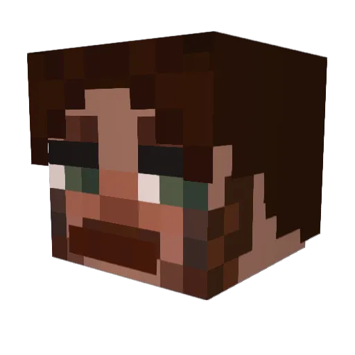 Nethaa Minecraft avatar head, 3D render