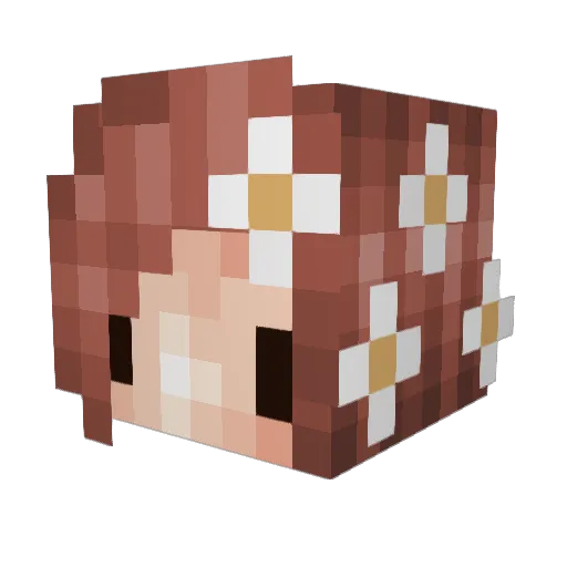 NetherGirl007 Minecraft avatar head, 3D render