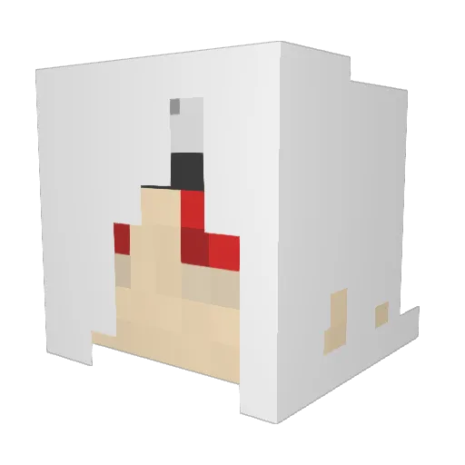 Nether_Le Minecraft avatar head, 3D render