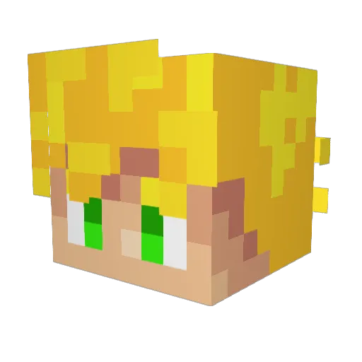 Netherite_kid124 Minecraft avatar head, 3D render