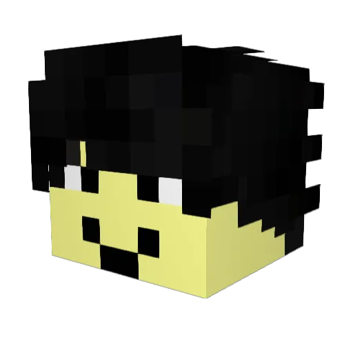 NetheriteteAxe Minecraft avatar head, 3D render