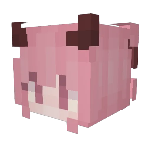Netherprensesi Minecraft avatar head, 3D render