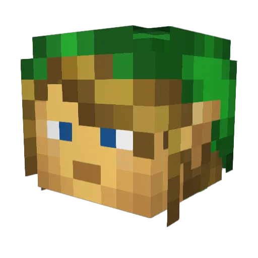Nethlek Minecraft avatar head, 3D render
