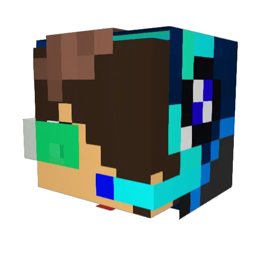 Netlixx Minecraft avatar head, 3D render