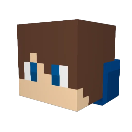 Netrez Minecraft avatar head, 3D render