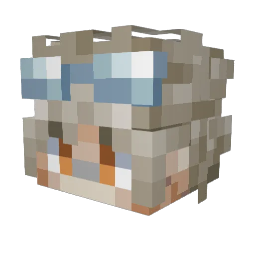 Netsuky_ Minecraft avatar head, 3D render