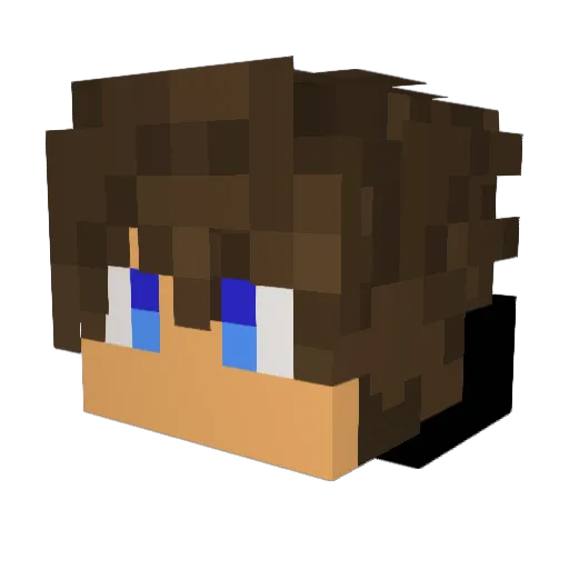 NetunOW Minecraft avatar head, 3D render