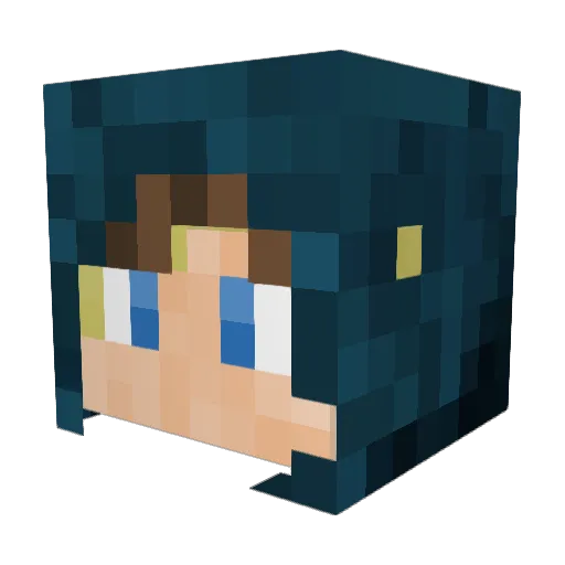 Netye Minecraft avatar head, 3D render