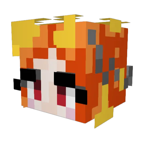 Neuclear_Fish Minecraft avatar head, 3D render