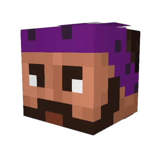 Neugocho Minecraft avatar head, 3D render