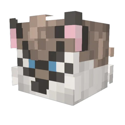 Neulu103VT Minecraft avatar head, 3D render