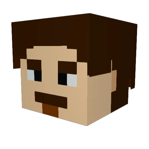 Neunlk Minecraft avatar head, 3D render