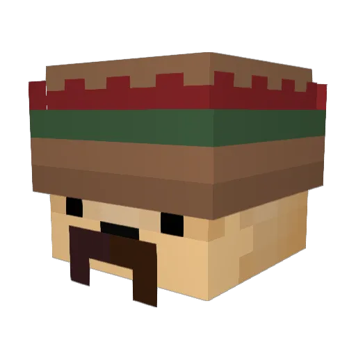Neurax Minecraft avatar head, 3D render