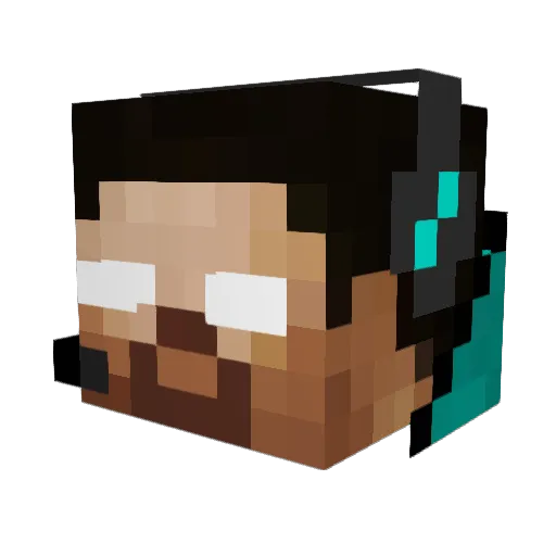 Neuro_Muffin Minecraft avatar head, 3D render