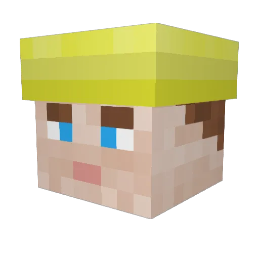 Neurofrost Minecraft avatar head, 3D render
