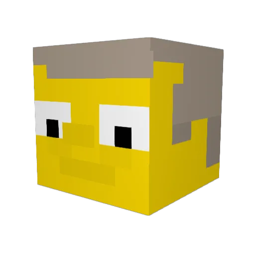 Neutrinooo Minecraft avatar head, 3D render
