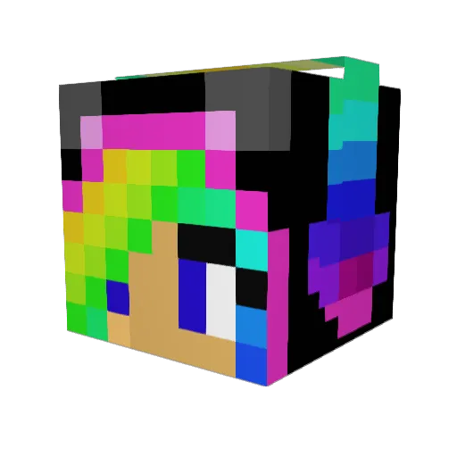 Neutron77 Minecraft avatar head, 3D render