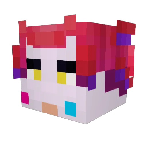 Nevadaaa Minecraft avatar head, 3D render