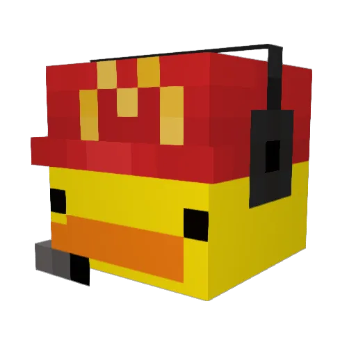 NeverBurger Minecraft avatar head, 3D render