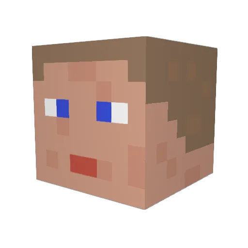 NeverCredit Minecraft avatar head, 3D render