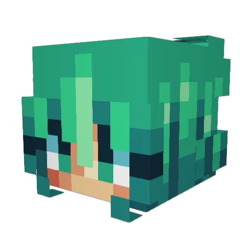 NeverDragon Minecraft avatar head, 3D render