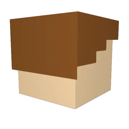 NeverDude Minecraft avatar head, 3D render