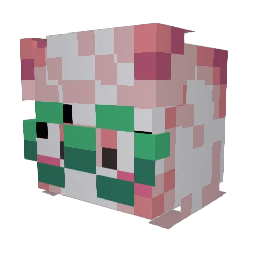 NeverLouse Minecraft avatar head, 3D render