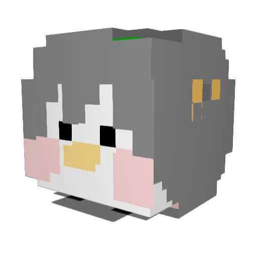Never_End Minecraft avatar head, 3D render