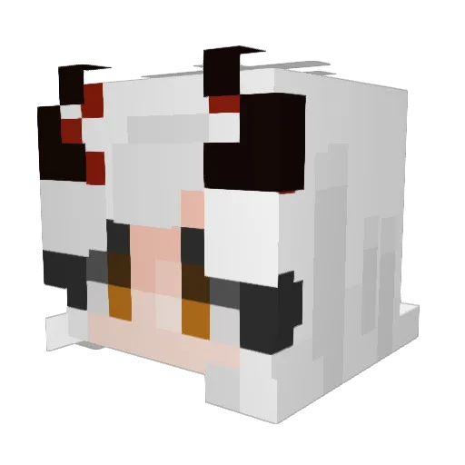 Neverah Minecraft avatar head, 3D render