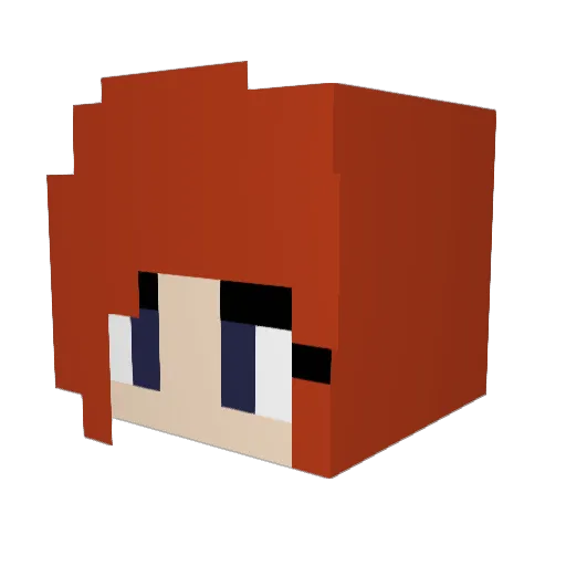 Neverhead Minecraft avatar head, 3D render