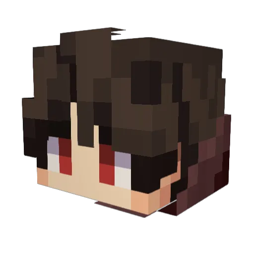 NevermoreX1 Minecraft avatar head, 3D render