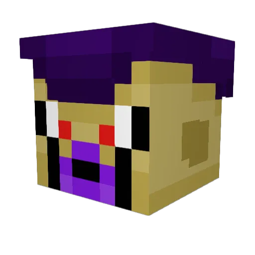 Nevernervius Minecraft avatar head, 3D render
