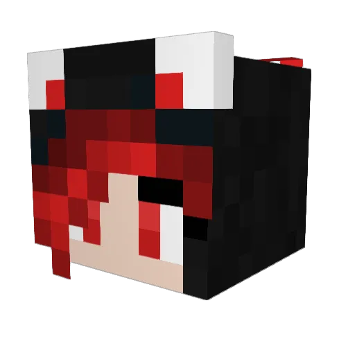 Nevernheart Minecraft avatar head, 3D render