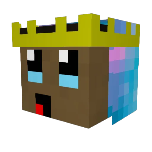 Neveroxik Minecraft avatar head, 3D render