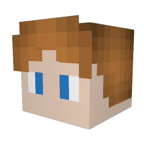 Neverwisk Minecraft avatar head, 3D render
