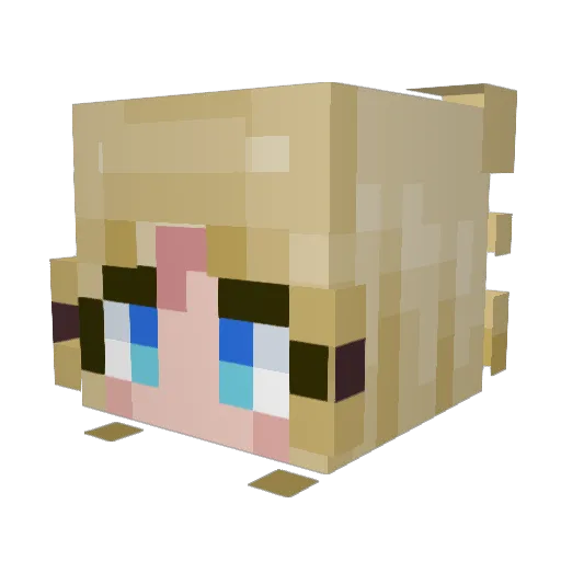 Neviene Minecraft avatar head, 3D render