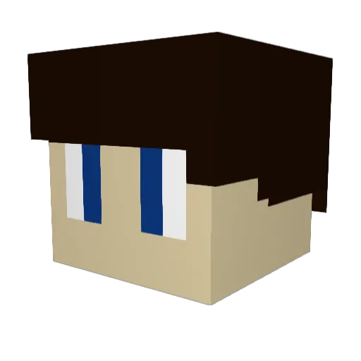 NevikBlue Minecraft avatar head, 3D render